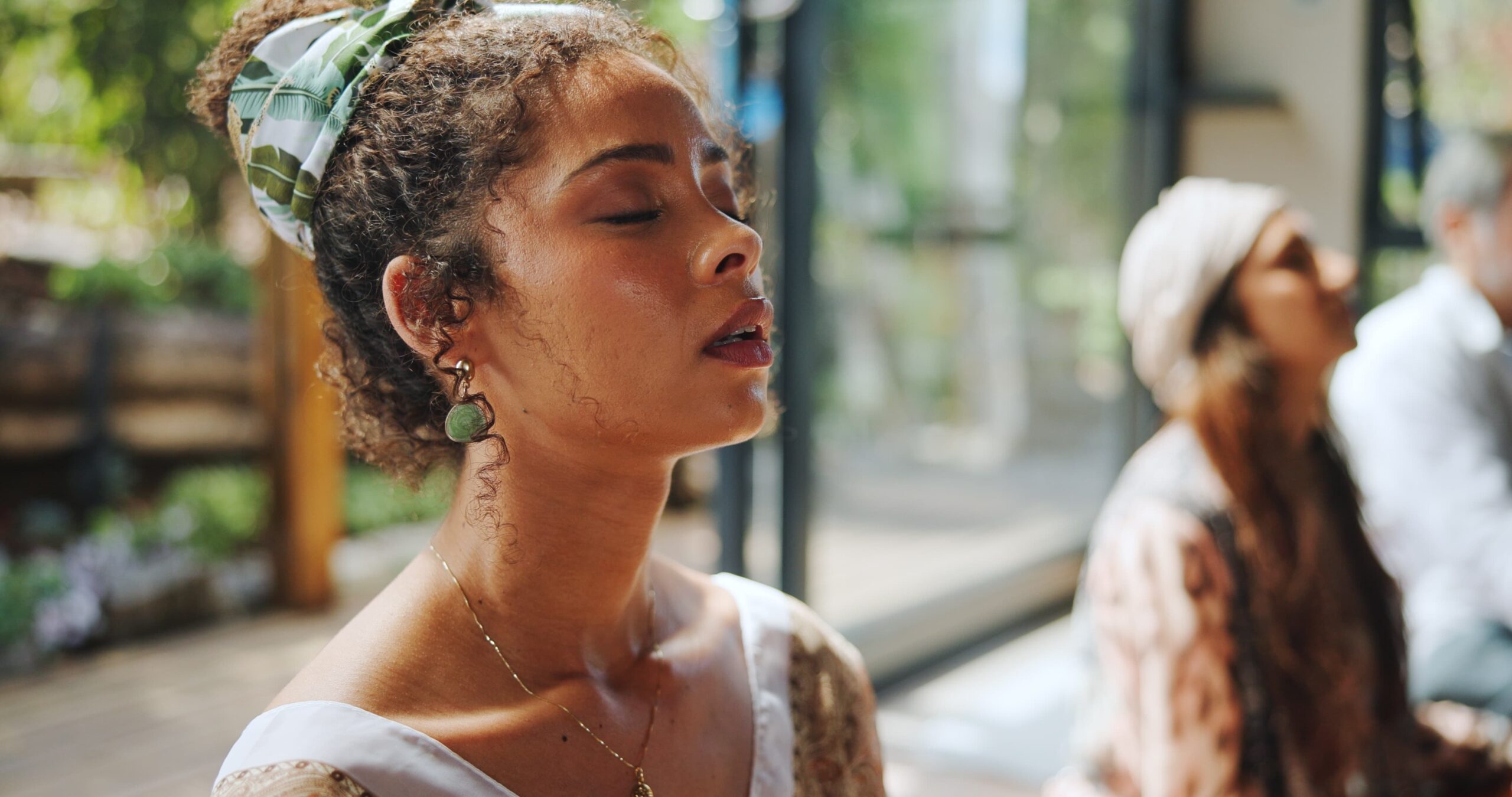 Patient practicing mindfulness to reduce the role of the amygdala in addiction stress response